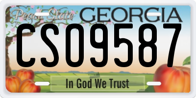 GA license plate CSO9587