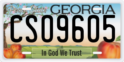 GA license plate CSO9605