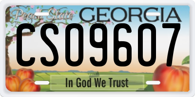 GA license plate CSO9607