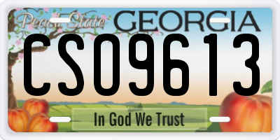 GA license plate CSO9613