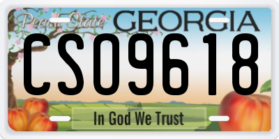 GA license plate CSO9618