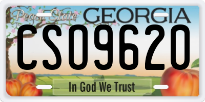 GA license plate CSO9620