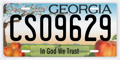 GA license plate CSO9629
