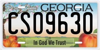 GA license plate CSO9630