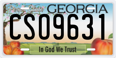 GA license plate CSO9631