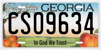 GA license plate CSO9634
