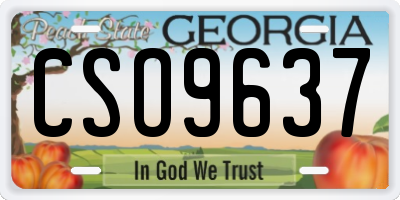 GA license plate CSO9637