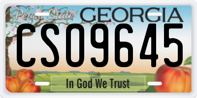 GA license plate CSO9645