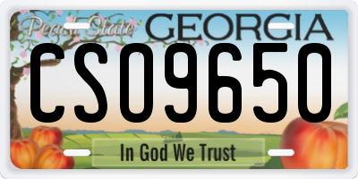 GA license plate CSO9650