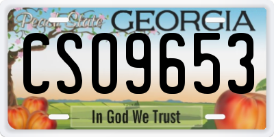 GA license plate CSO9653