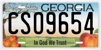 GA license plate CSO9654