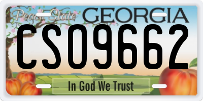 GA license plate CSO9662