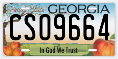 GA license plate CSO9664