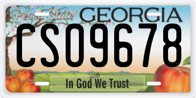 GA license plate CSO9678