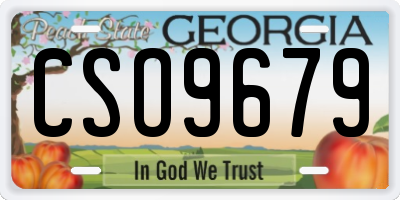 GA license plate CSO9679