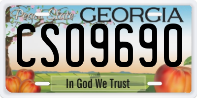 GA license plate CSO9690