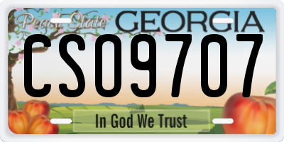 GA license plate CSO9707