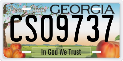GA license plate CSO9737