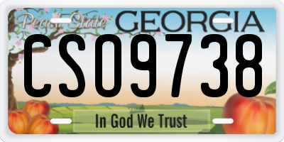 GA license plate CSO9738