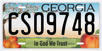 GA license plate CSO9748