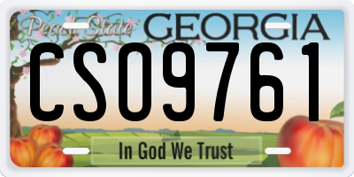 GA license plate CSO9761