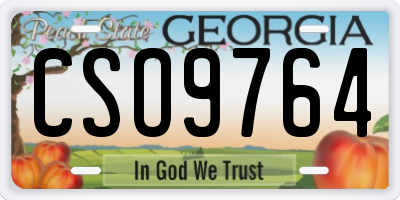 GA license plate CSO9764