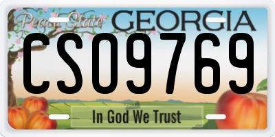 GA license plate CSO9769