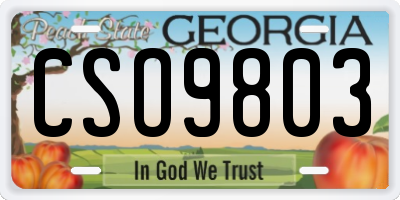 GA license plate CSO9803