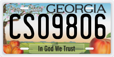 GA license plate CSO9806