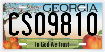 GA license plate CSO9810