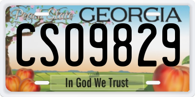 GA license plate CSO9829