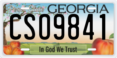 GA license plate CSO9841