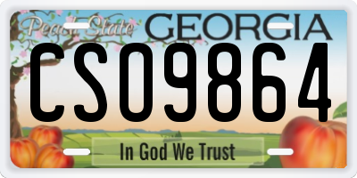 GA license plate CSO9864