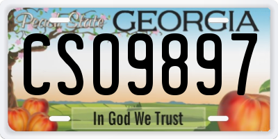 GA license plate CSO9897