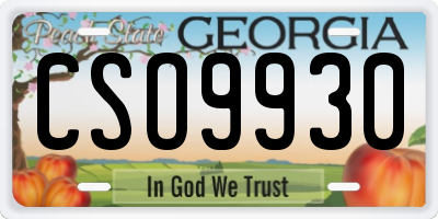 GA license plate CSO9930