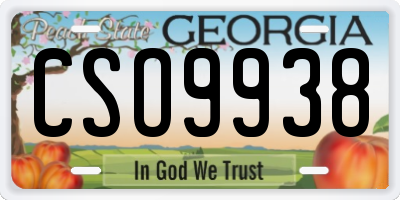 GA license plate CSO9938