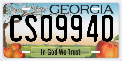GA license plate CSO9940