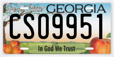 GA license plate CSO9951