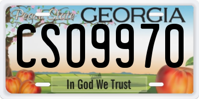 GA license plate CSO9970
