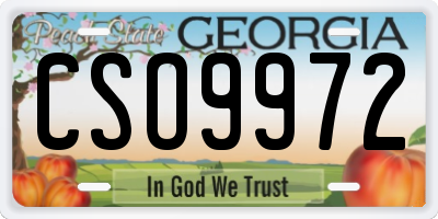 GA license plate CSO9972