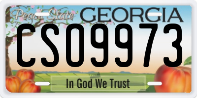 GA license plate CSO9973