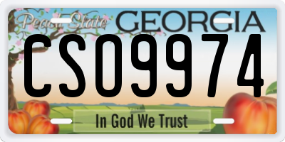 GA license plate CSO9974