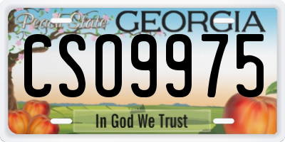 GA license plate CSO9975