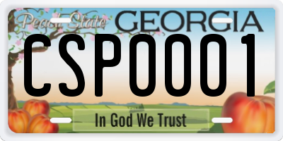 GA license plate CSP0001