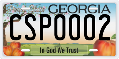 GA license plate CSP0002