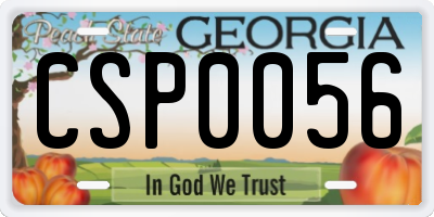 GA license plate CSP0056