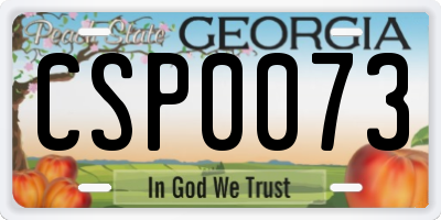 GA license plate CSP0073
