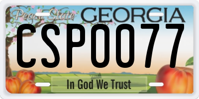 GA license plate CSP0077