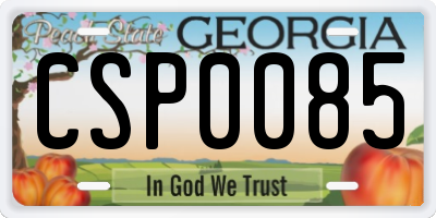 GA license plate CSP0085