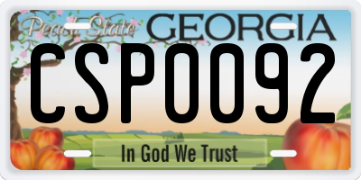 GA license plate CSP0092